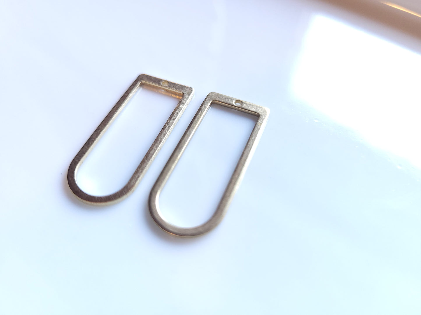 Raw Brass Arch D Shaped - Charm- 12 pieces
