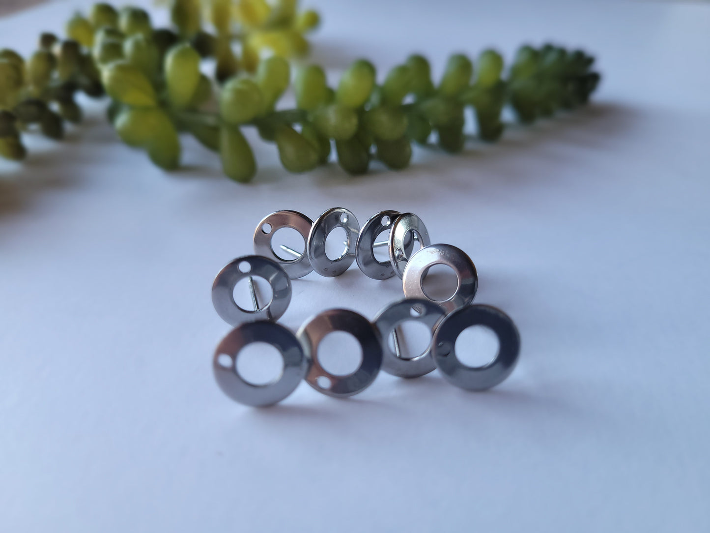 Round Geometric Stud - Stainless Steel - 10 pieces