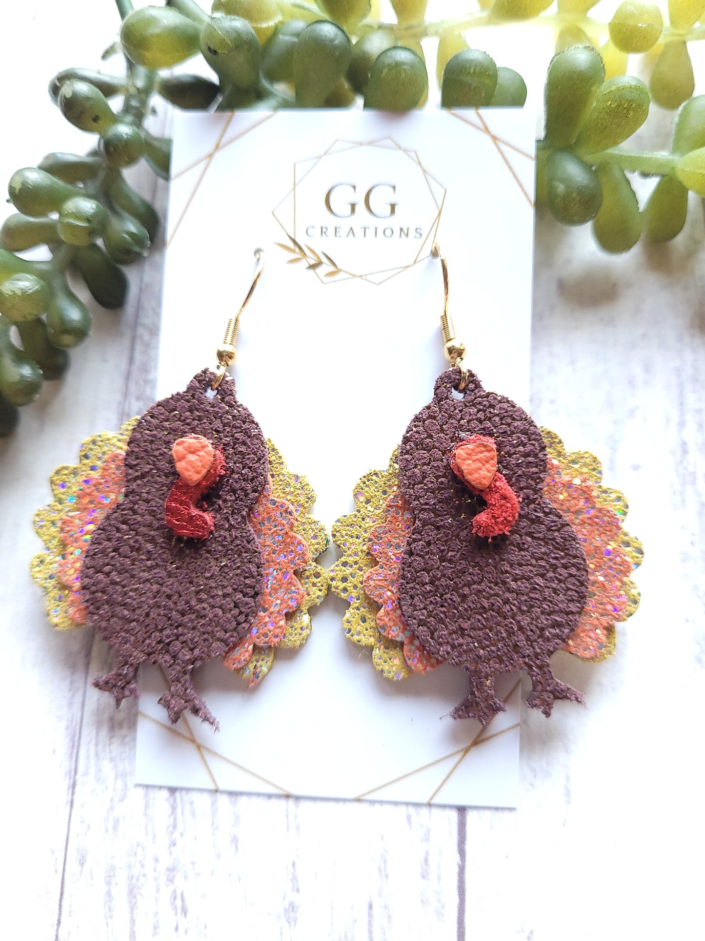 Turkeys - 2 options - Steel Rule Wooden Earring Die