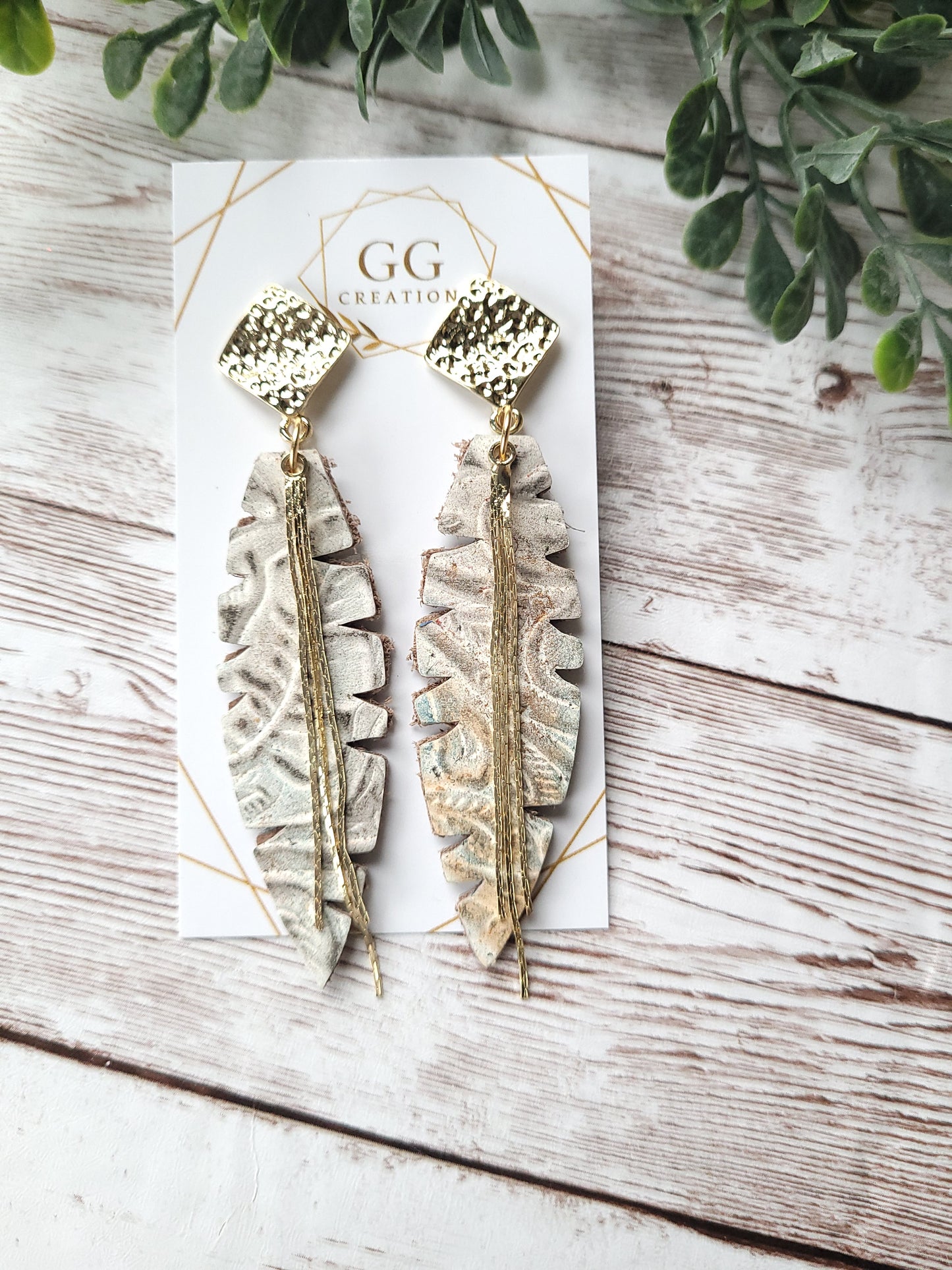 Double Fringed Feather - Steel Rule Wooden Earring Die