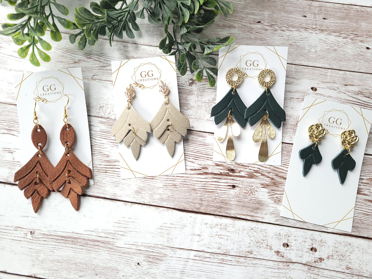 Preorder Split Leaf - Embossed (pair) - Steel Rule Wooden Earring Die