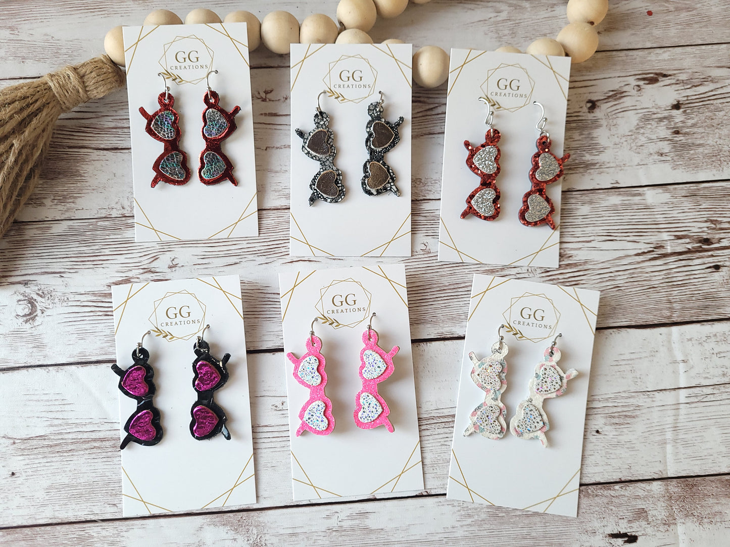 Preorder - Heart Glasses - (Pair, Embossed) Steel Rule Earring Die