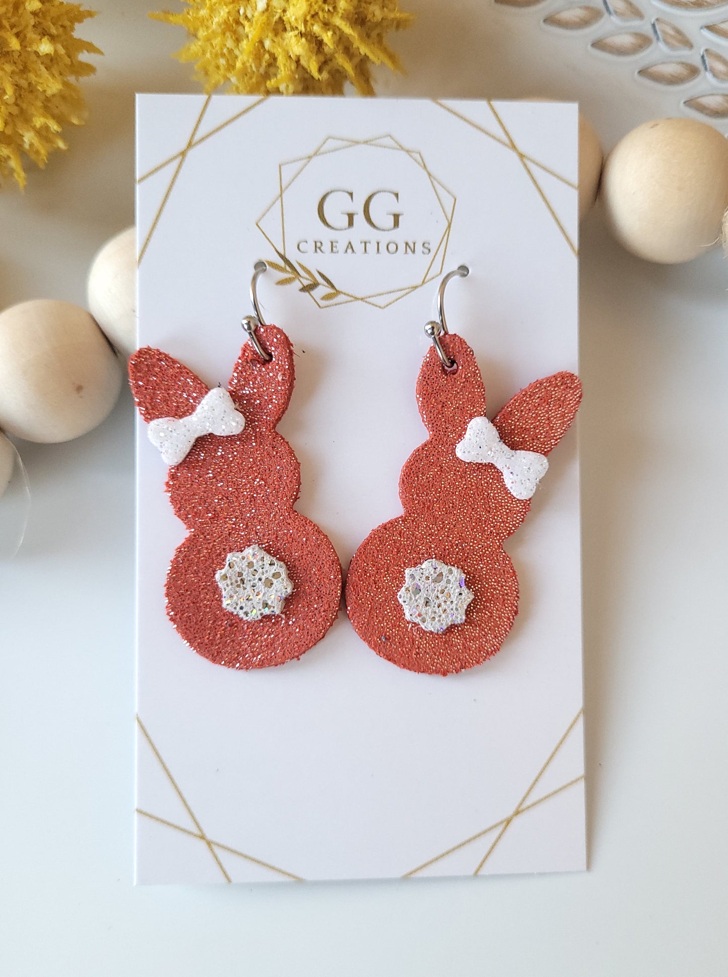 Easter Bunnies in Style - 2 designs in pairs - Steel Rule Wooden Earring Die