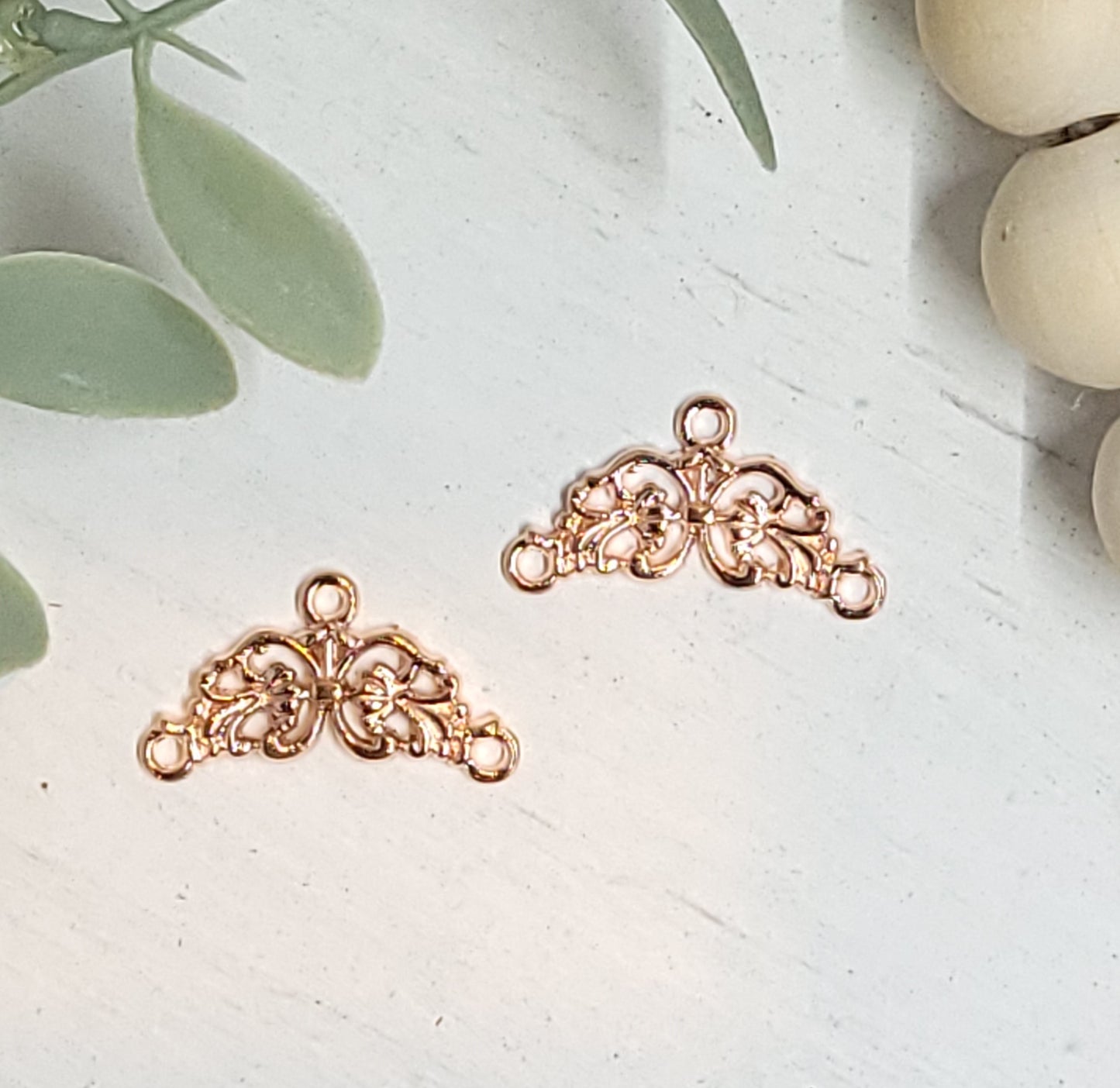 Connector Charm Pendants - style 3 - 12 pieces