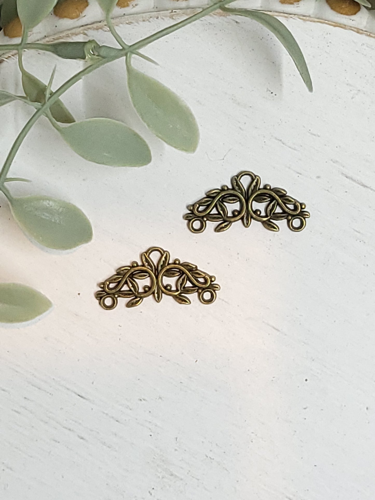 Connector Charm Pendants - style 4 - 12 pieces