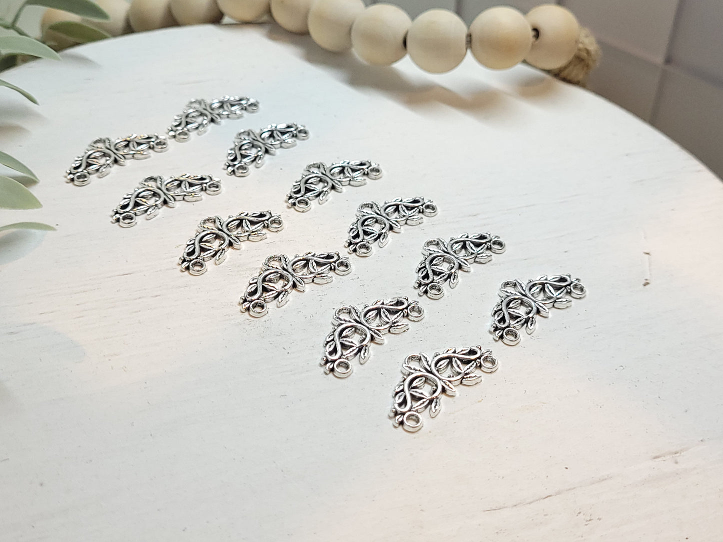 Connector Charm Pendants - style 4 - 12 pieces