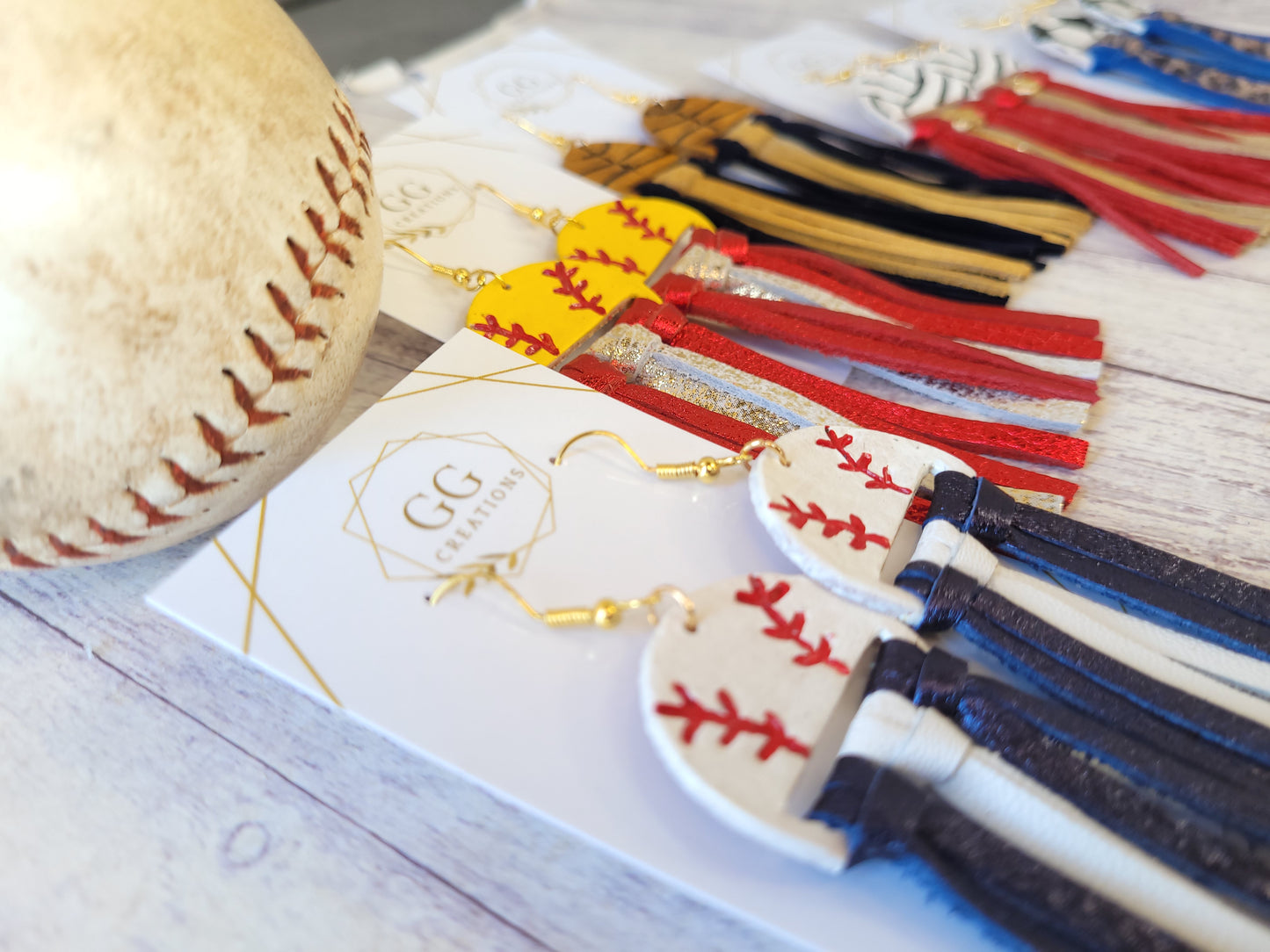 Fringe Multi Sports Balls - Embossed - Steel Rule Wooden Earring Die