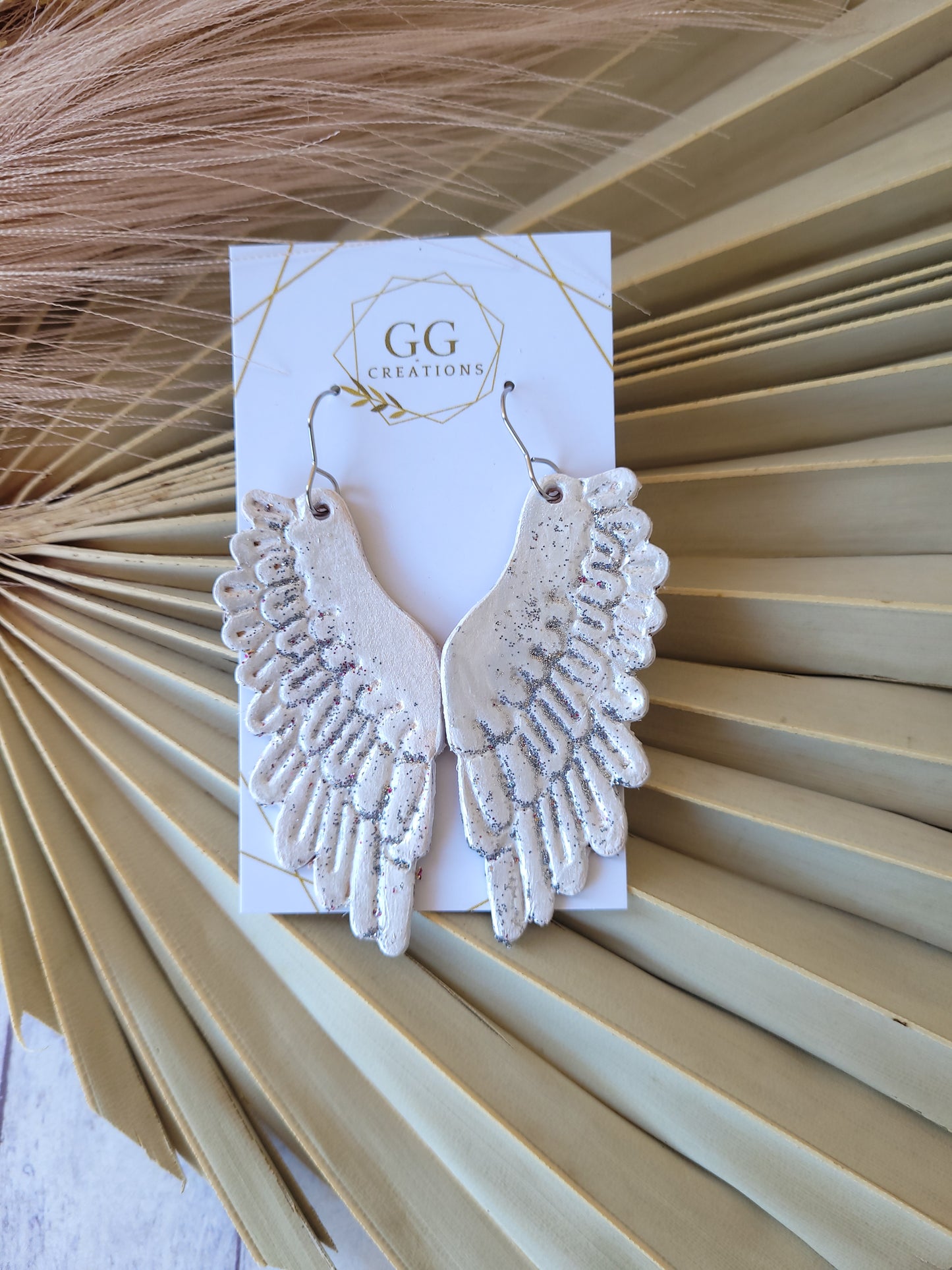 Angel Wings - Embossed (Mirrored Pair) - Steel Rule Wooden Earring Die