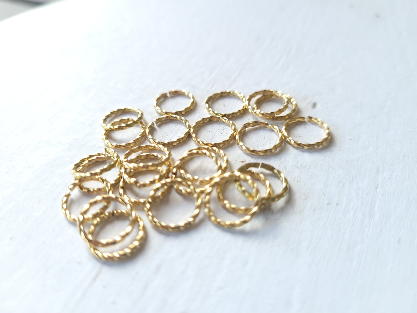 Stainless Steel Textured Open Jump Rings 10mm - 24 count