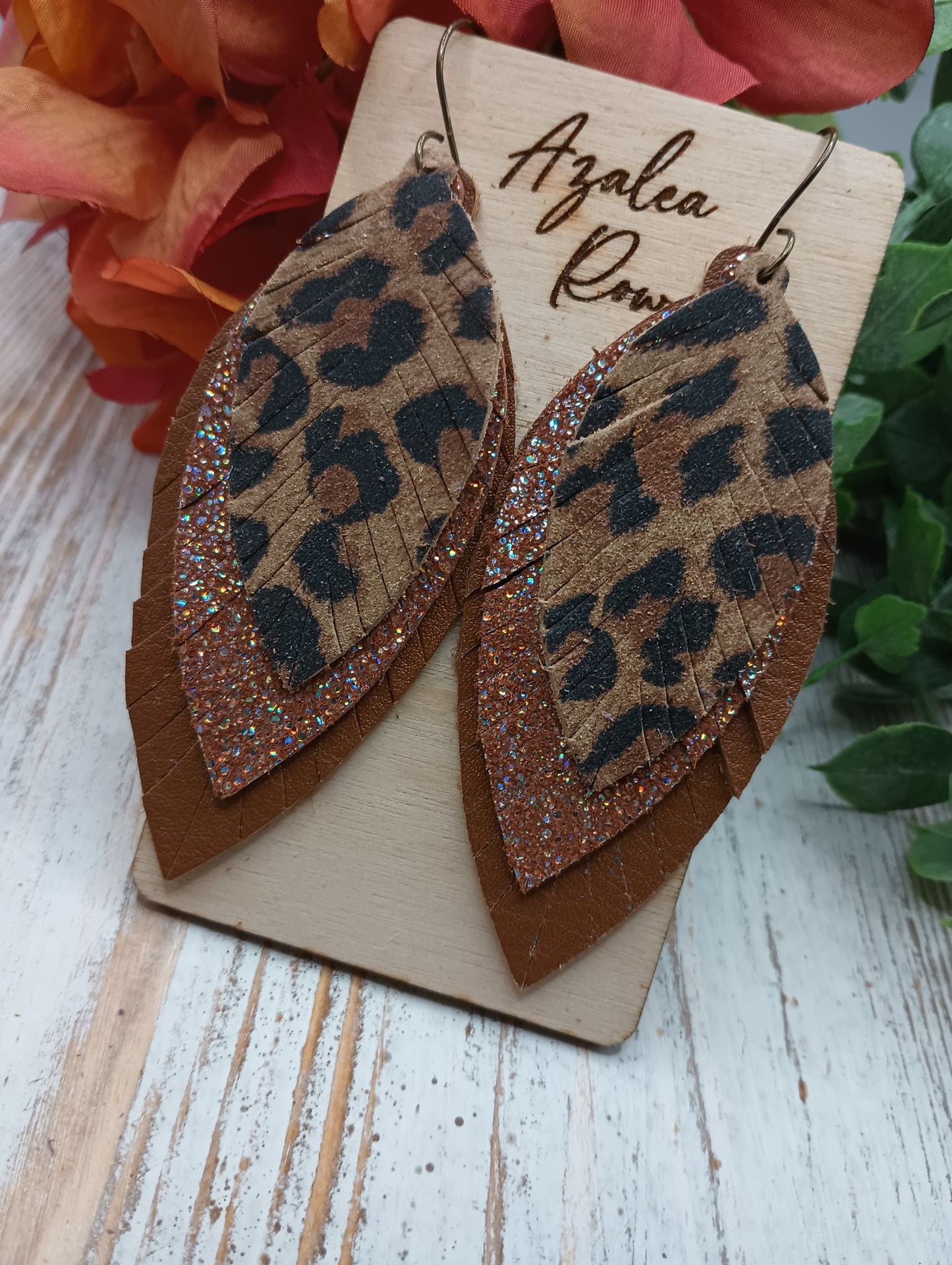 Jessica - Triple Feather Die - Steel Rule Wooden Earring Die