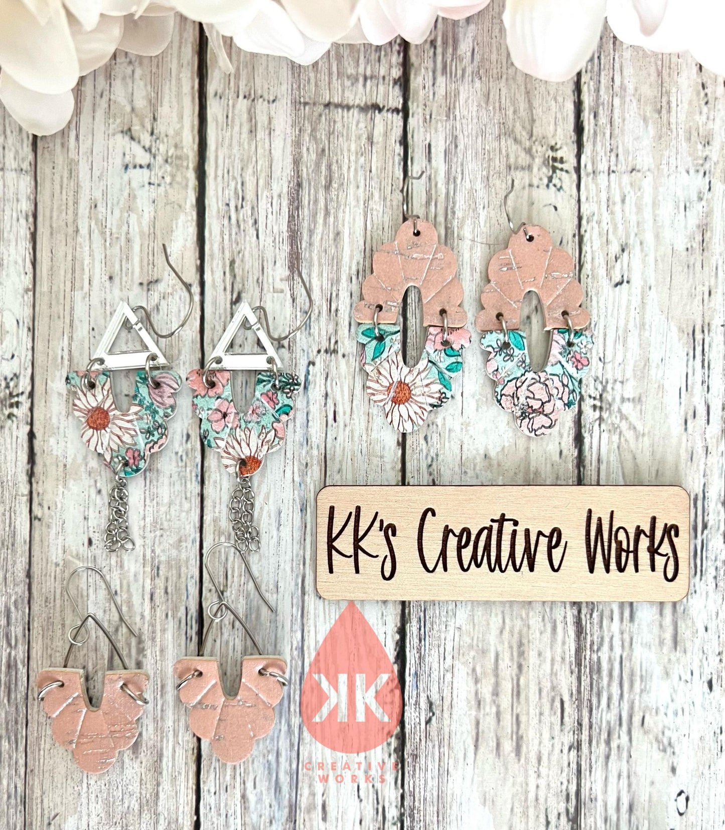 Split Scalloped -2" Embossed (Pair) - Steel Rule Wooden Earring Die