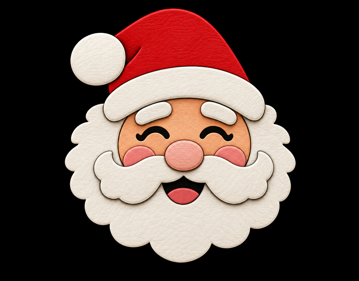 Preorder - Happy Santa - 3.75" Bag Flair/Charm, Accessory Keychain Die - Steel Rule Wooden Die
