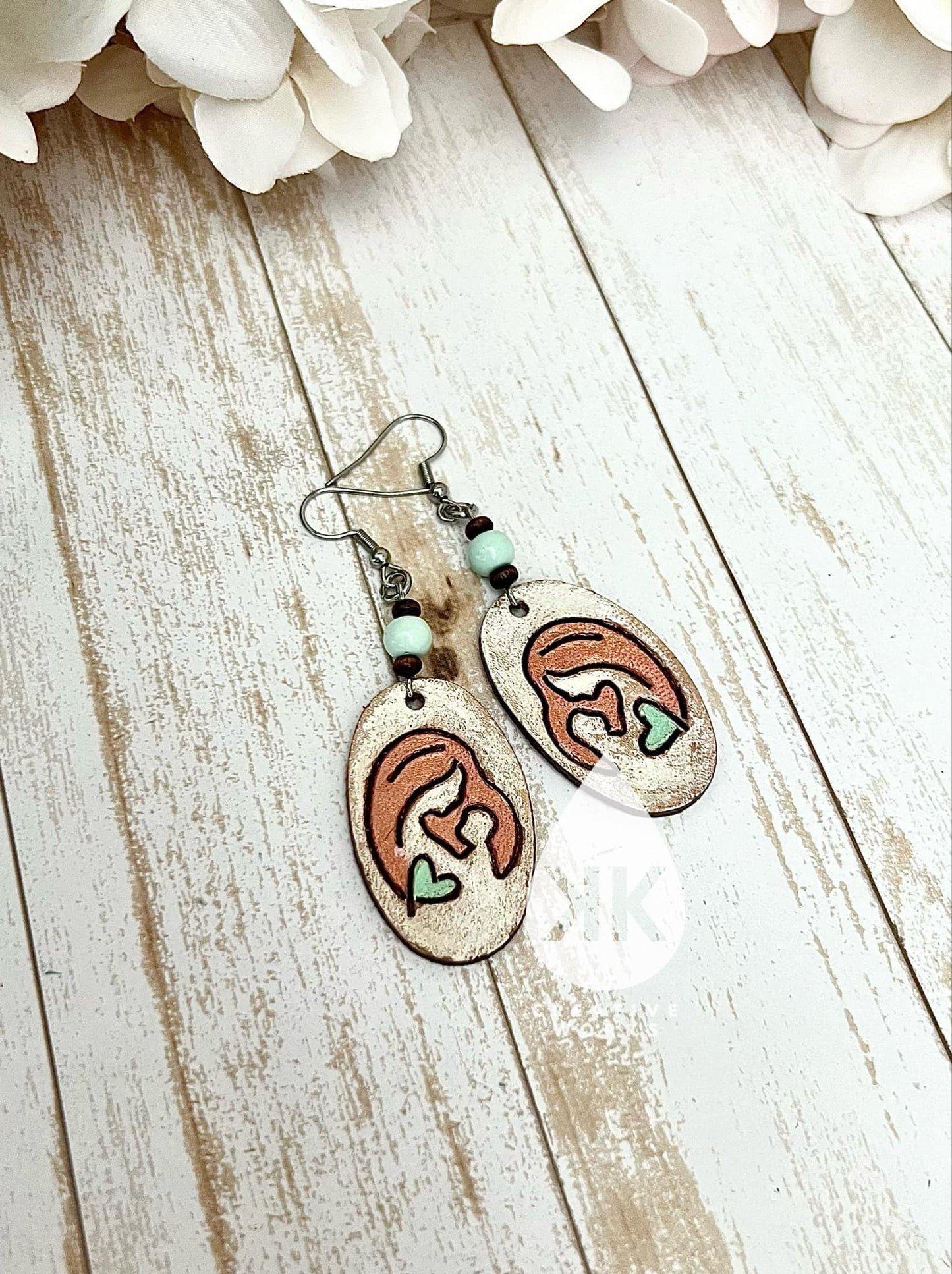 A Mother's Love - Embossed mirrored pair - Steel Rule Wooden Earring Die