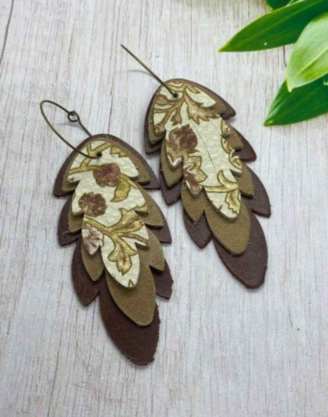 Bethany - Quad Feathers - Steel Rule Wooden Earring Die
