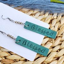 Blessed Bar - 2" Embossed (Pair) - Steel Rule Wooden Earring Die