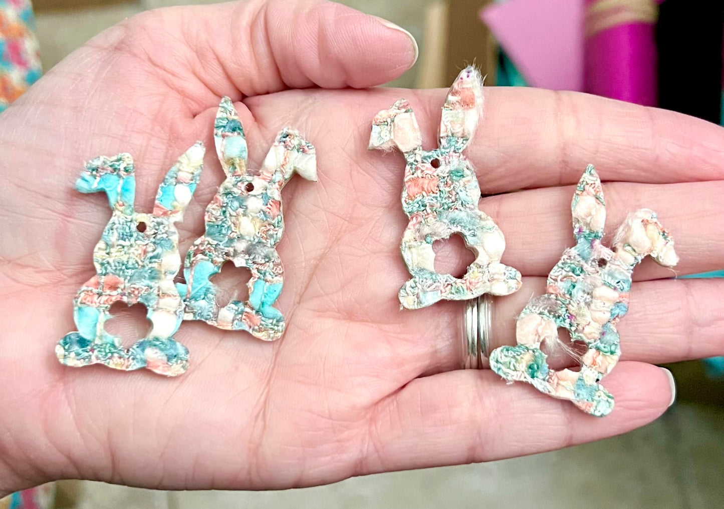 Bunny Love - 1.5"- Cut out and embossed versions (mirrored Pairs) - Steel Rule Wooden Earring Die