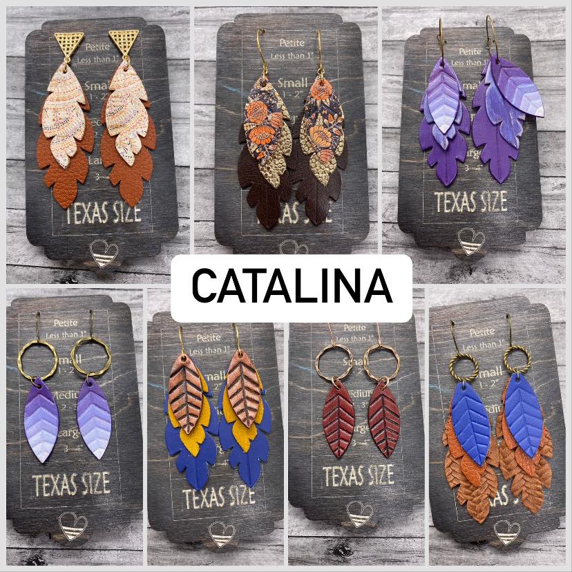 Catalina Embossed Feathers - Steel Rule Earring Die