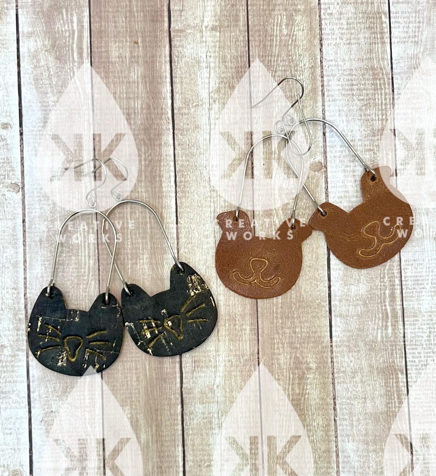 Ruff Ruff, Meow Meow - Cat & Dog - Steel Rule Wooden Earring Die