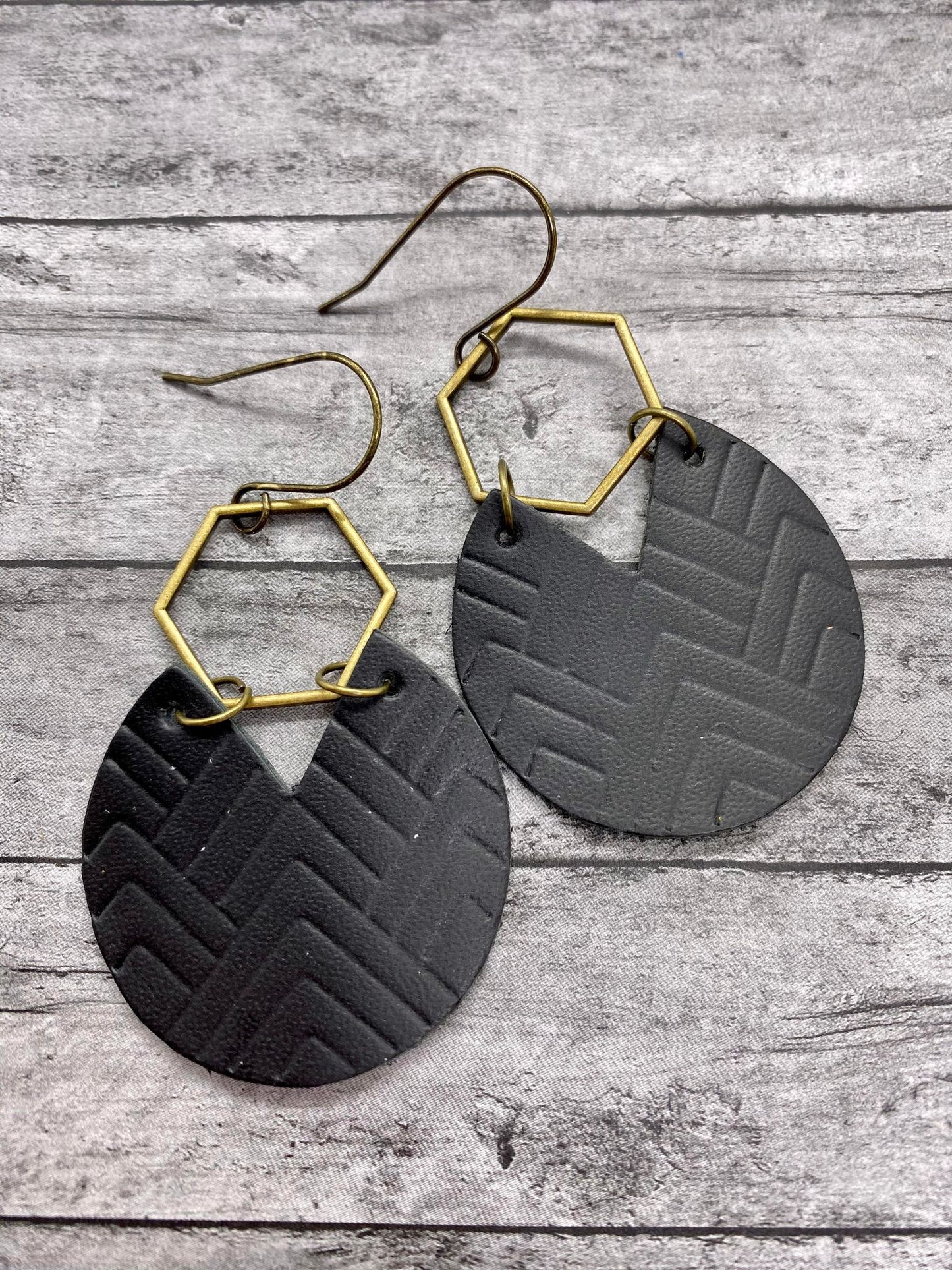 Preorder - 1.5" Embossed Chevron Circle - pair - Steel Rule Wooden Earring Die