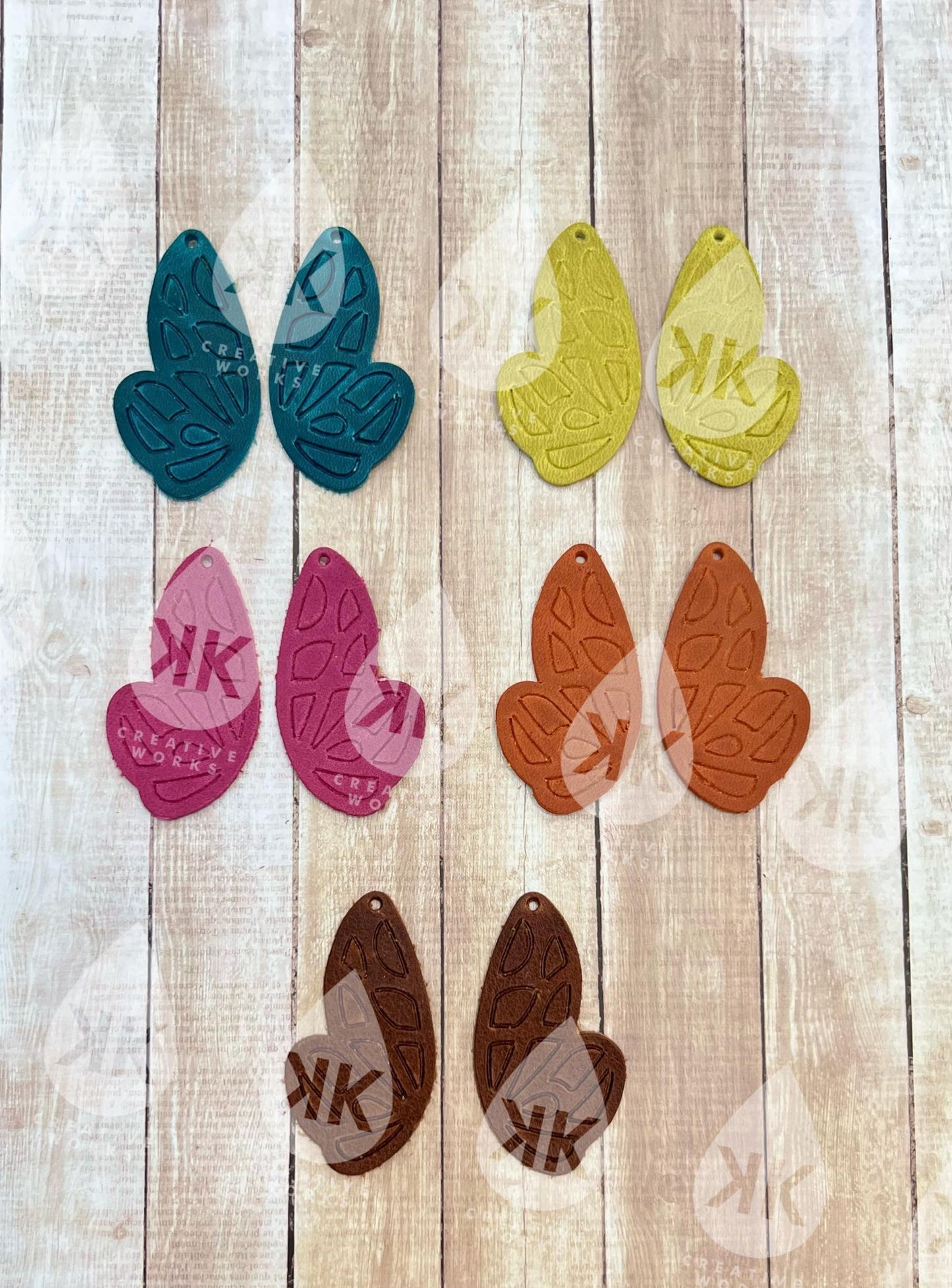 Preorder - Embossed Butterfly Wings - 3 designs (pairs) - Steel Rule Wooden Earring Die