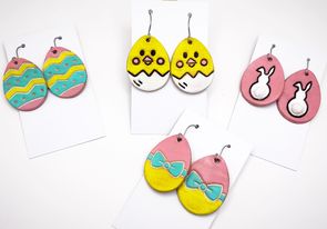 Easter Eggs - 4 styles - 1.5" Embossed - Steel Rule Wooden Earring Die
