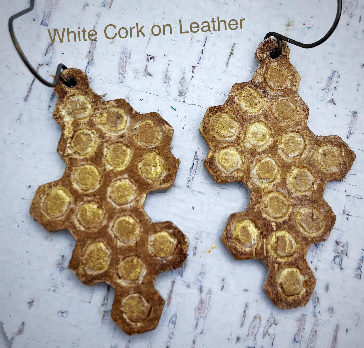 Honeycomb with Bees- 2" Embossed Pair - Steel Rule Wooden Earring Die