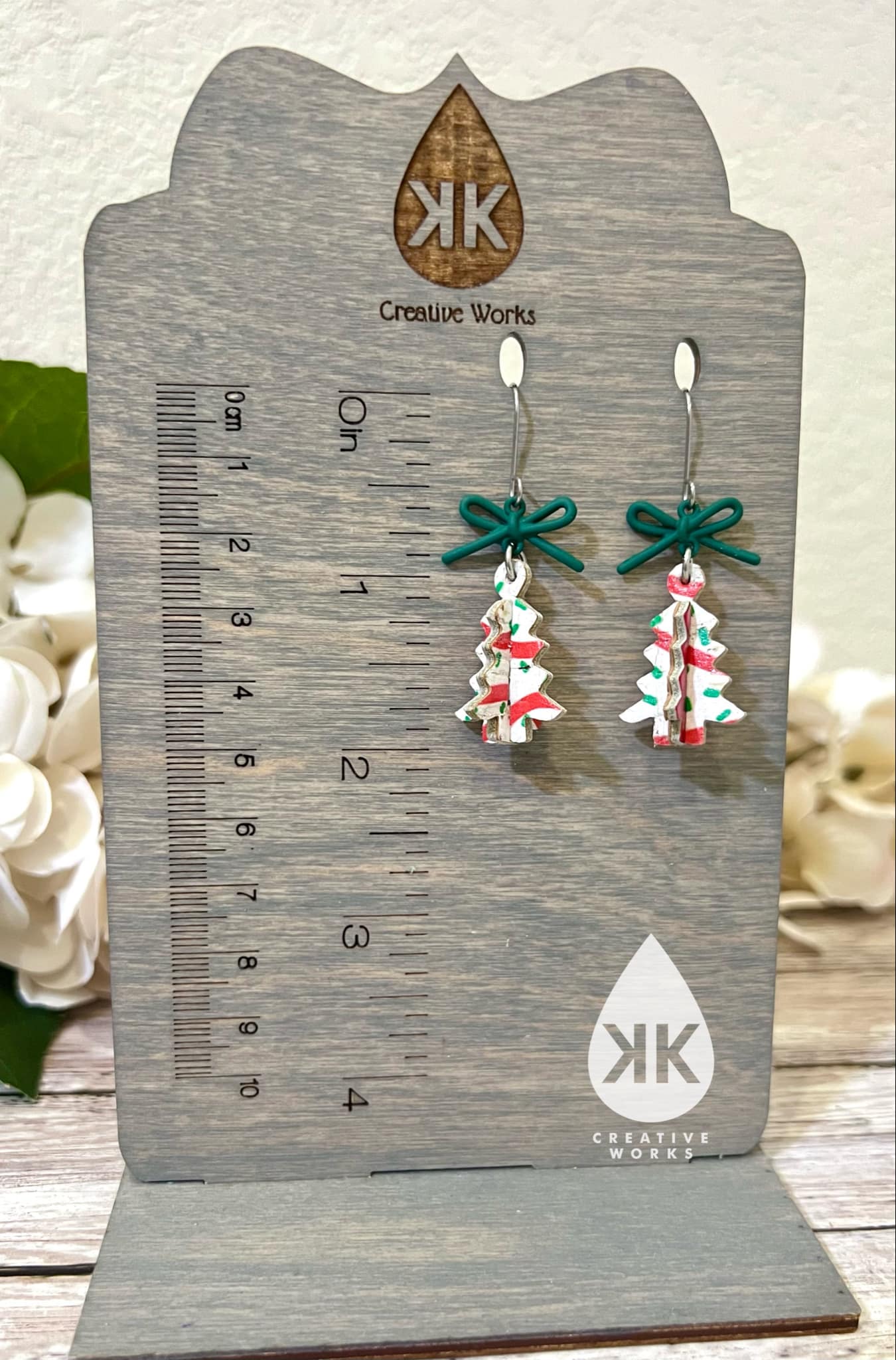 KK's 3D Holiday Tree - 2 Pairs - Steel Rule Wooden Earring Die