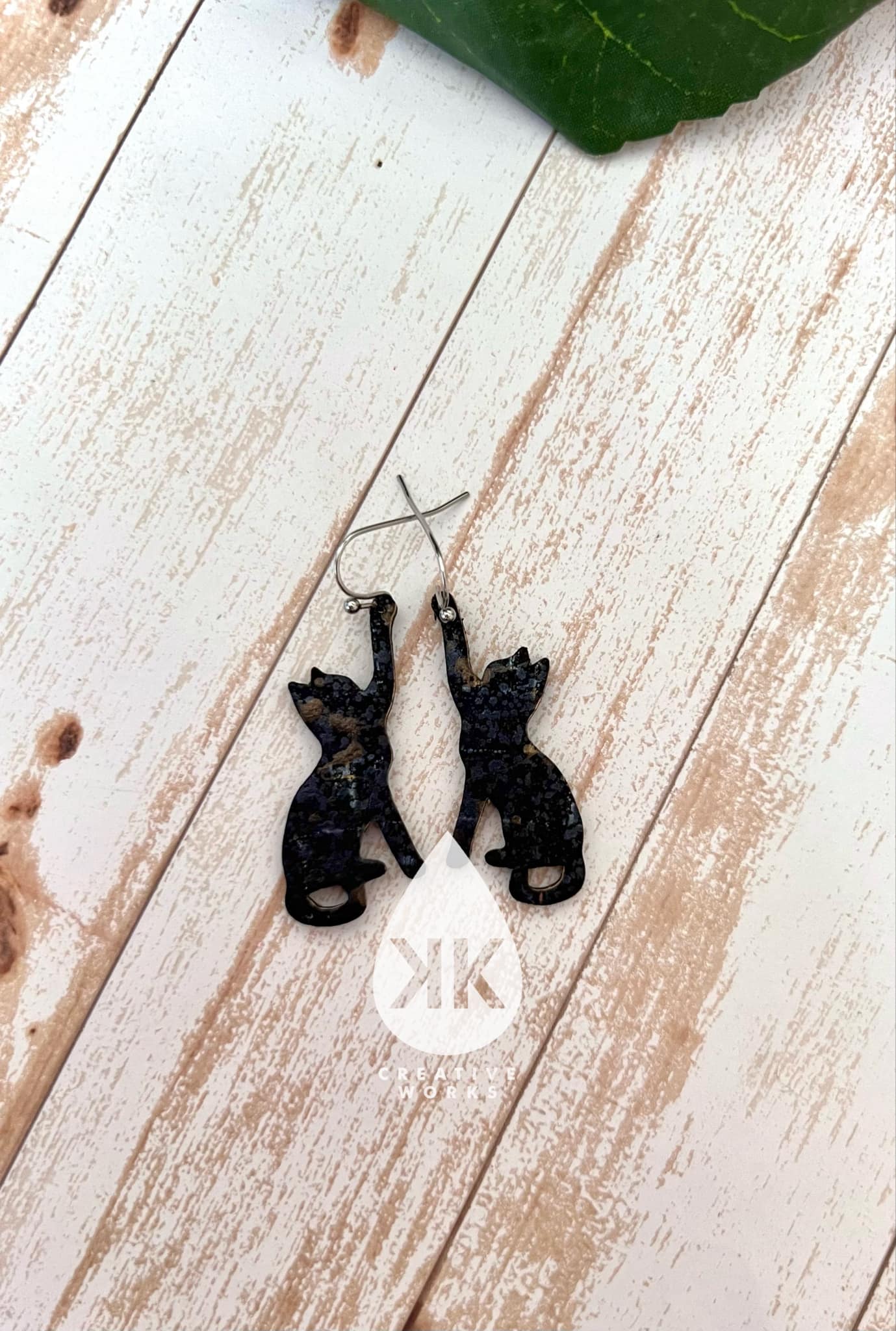 KK’s Chaotic Kittens - mirrored pair - Steel Rule Wooden Earring Die