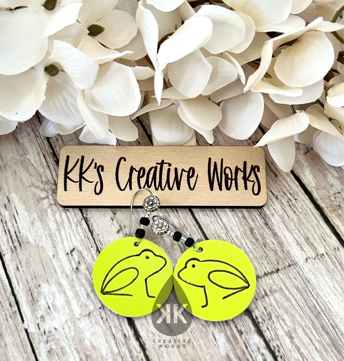 KK’s Fabulous Frogs - Embossed and Mirrored - Steel Rule Wooden Earring Die