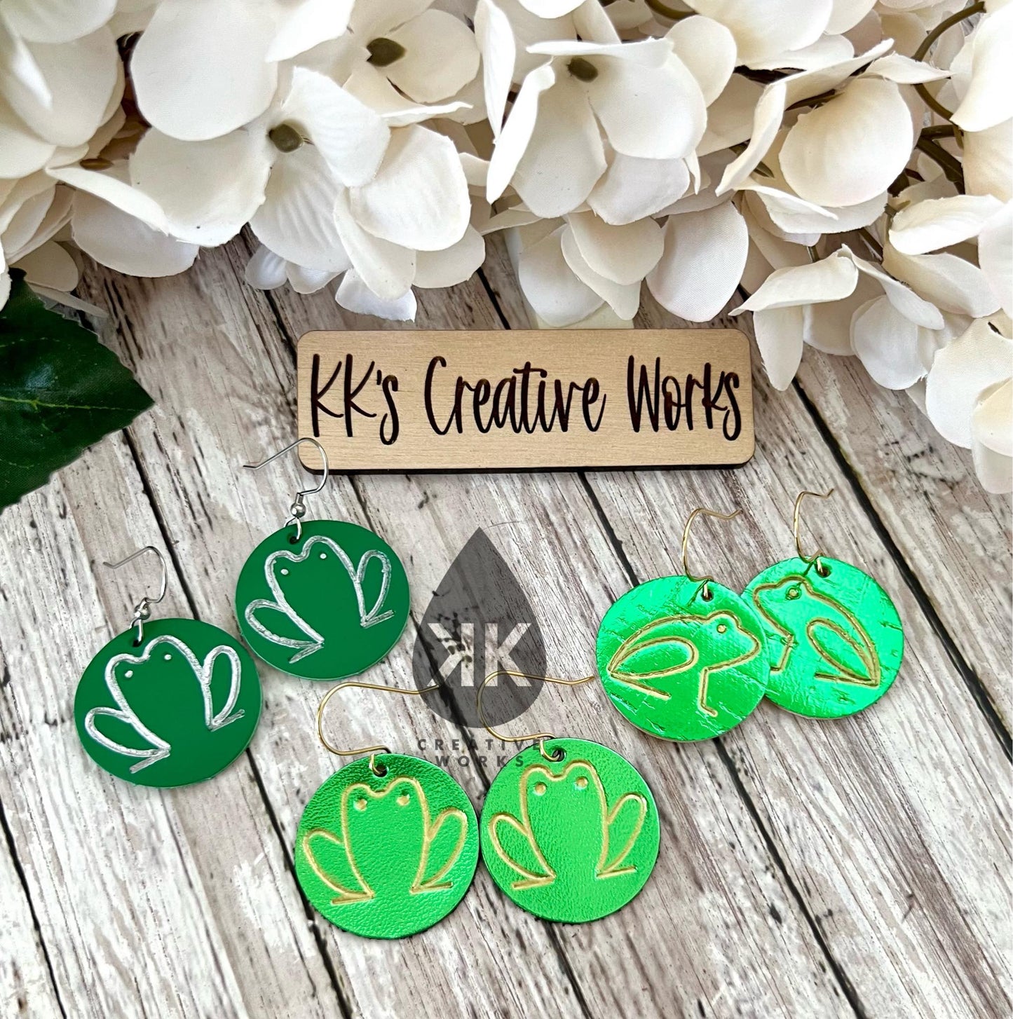 KK’s Fabulous Frogs - Embossed and Mirrored - Steel Rule Wooden Earring Die