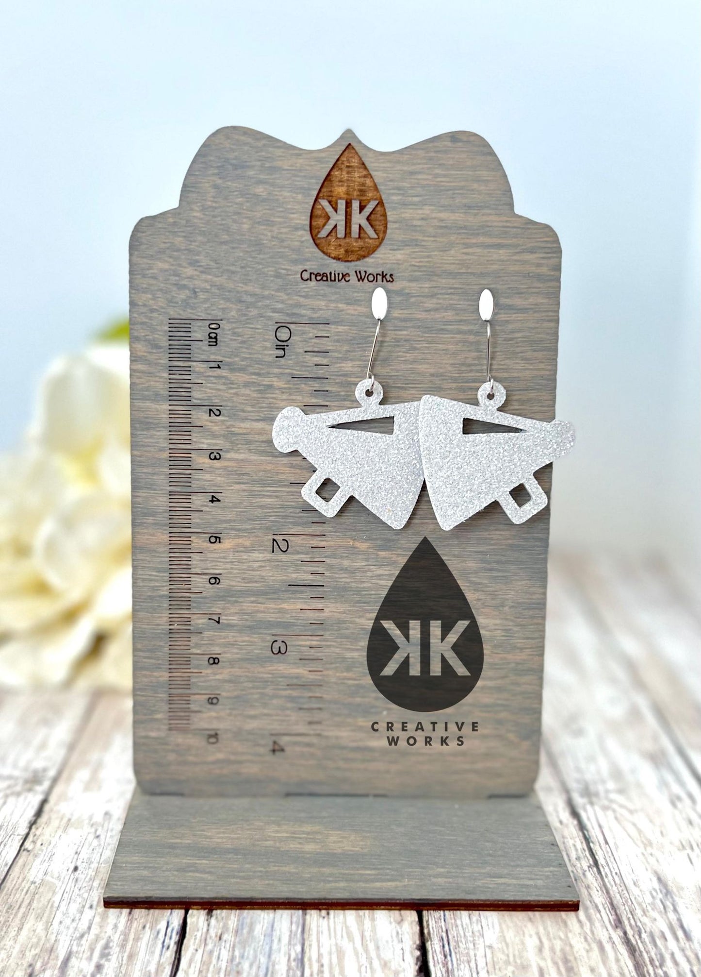 Football Helmet and Megaphone - Steel Rule Wooden Earring Die