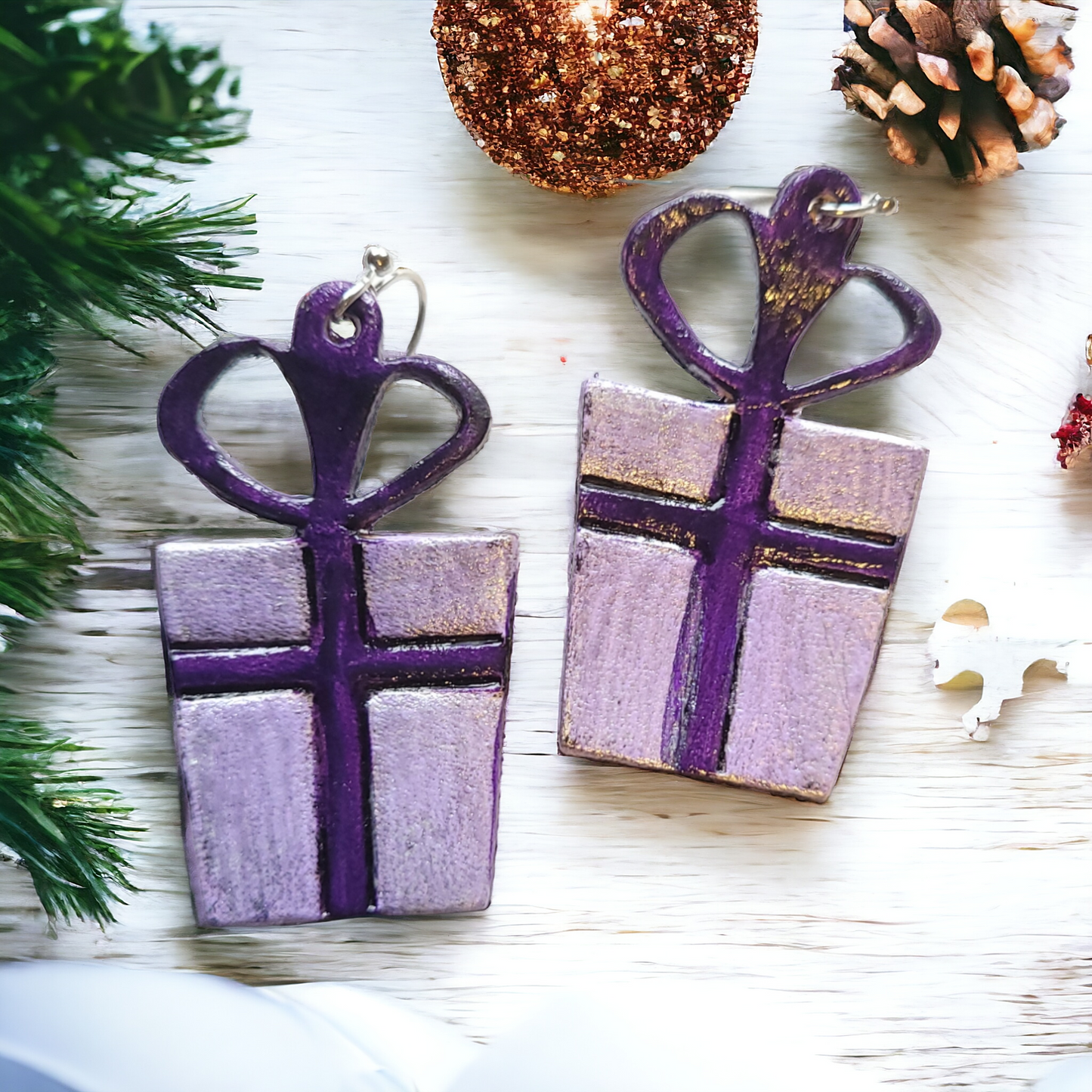 Christmas presents- 4 designs - Embossed pairs - Steel Rule Wooden Earring Die