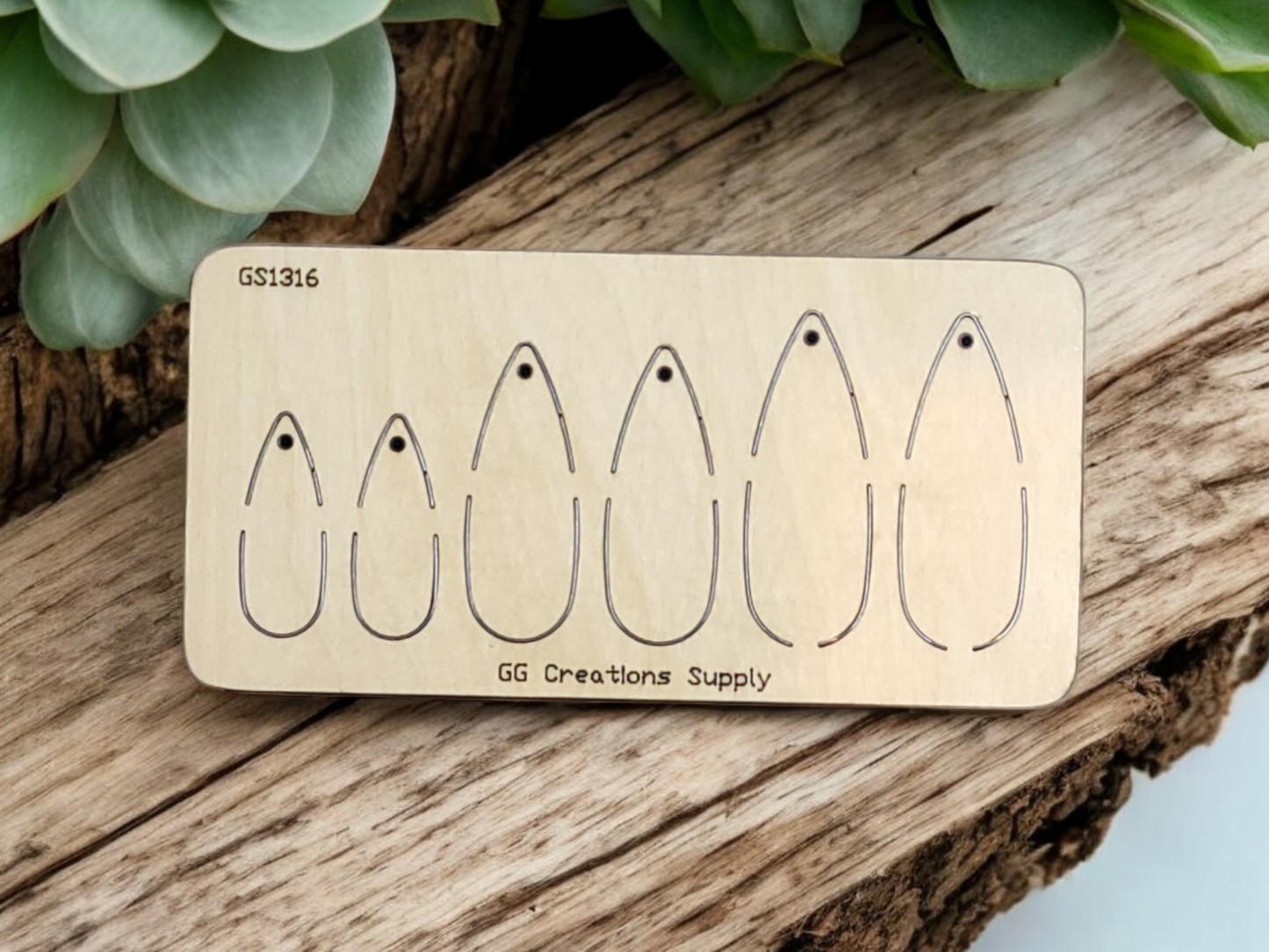 Preorder - Long Skinny Teardrop Shape - 3 sizes - NOT Embossed - Steel Rule Wooden Earring Die