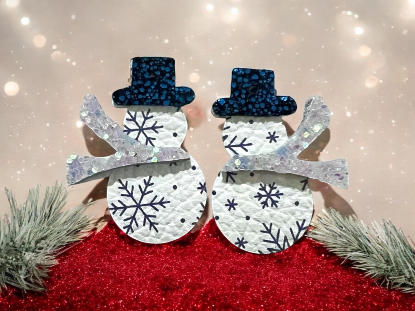Preorder - Petite Snowman with hat & scarf - mirrored - Steel Rule Wooden Earring Die