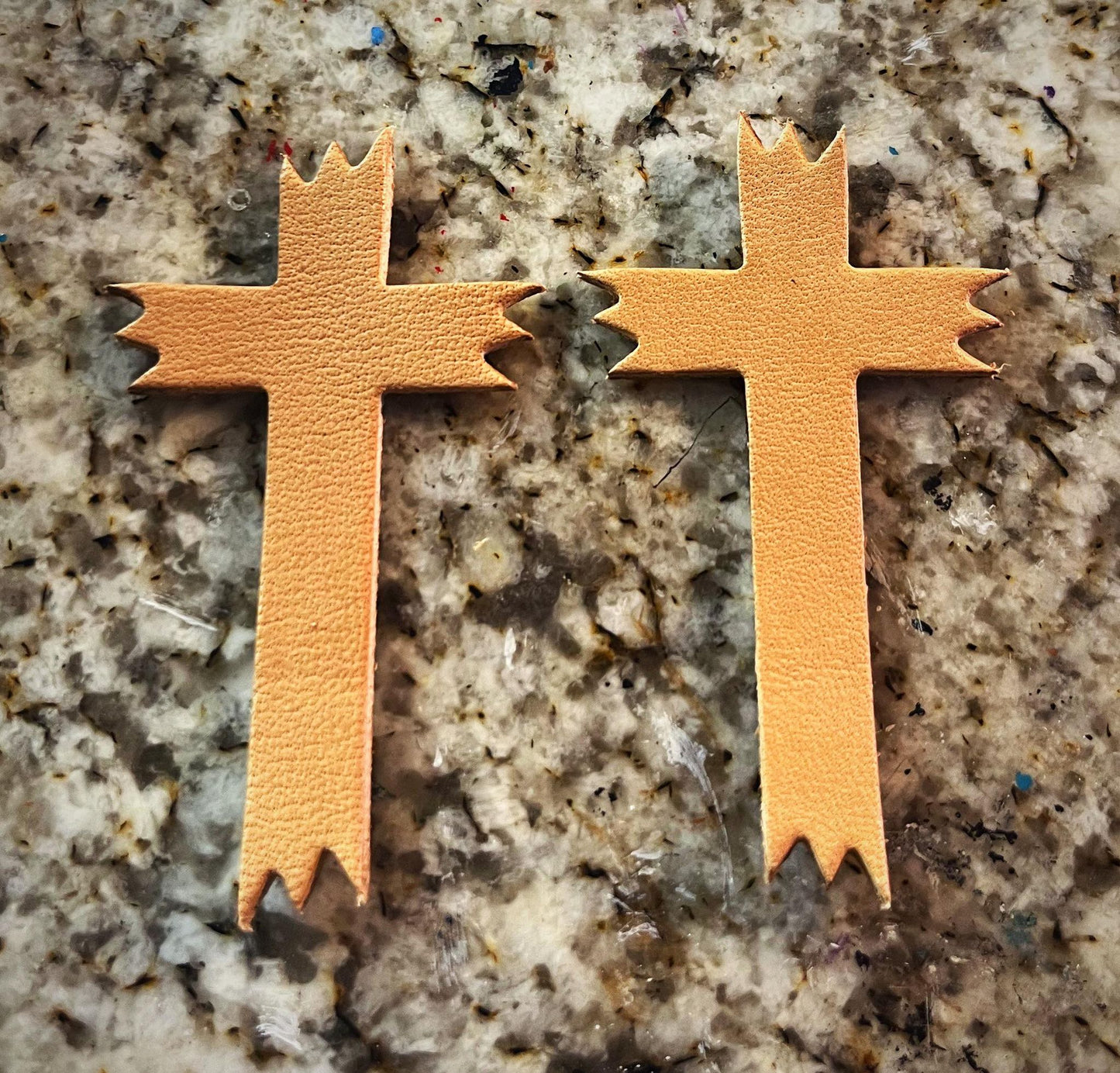 Preorder - Rugged Cross - mirrored pair - Steel Rule Wooden Earring Die