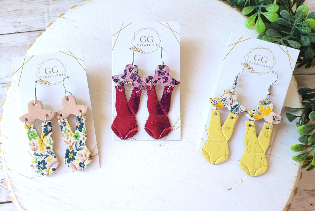 Preorder - Embossed Swimsuit with Hat - Steel Rule Wooden Earring Die