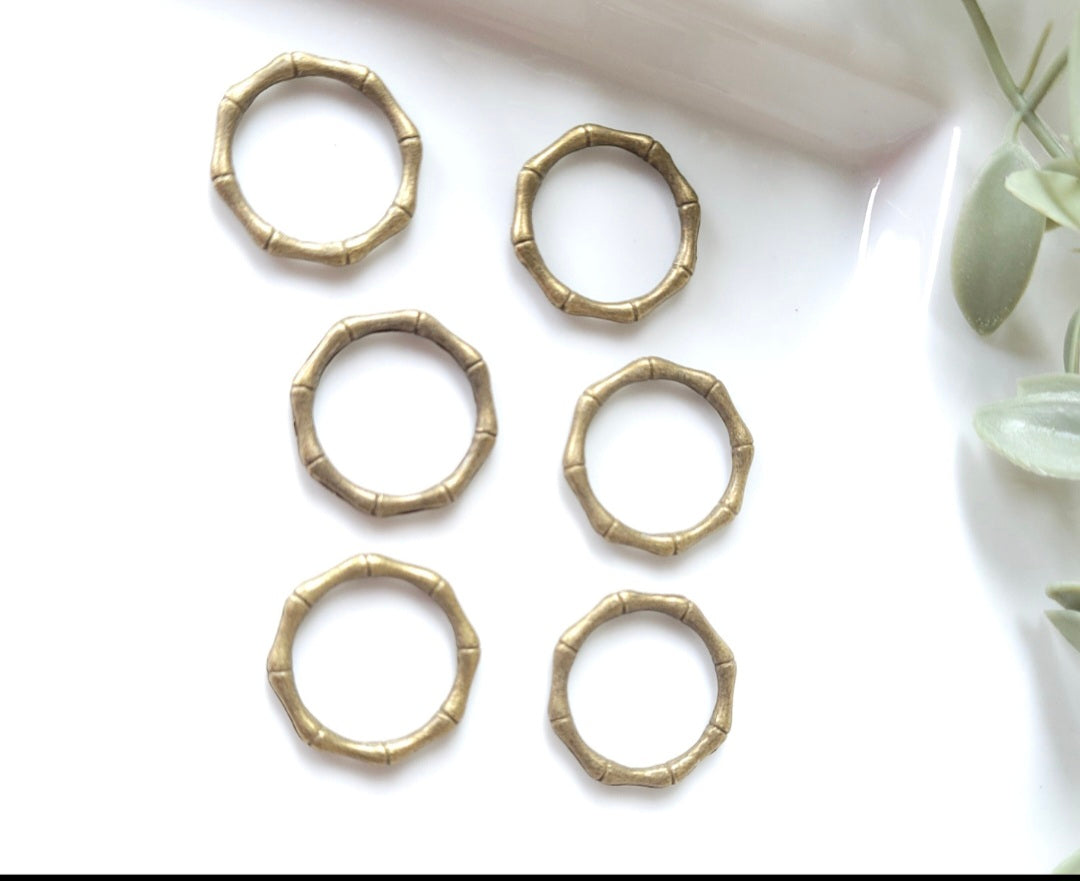 Pendant/Connectors Closed Rings - 6 pieces
