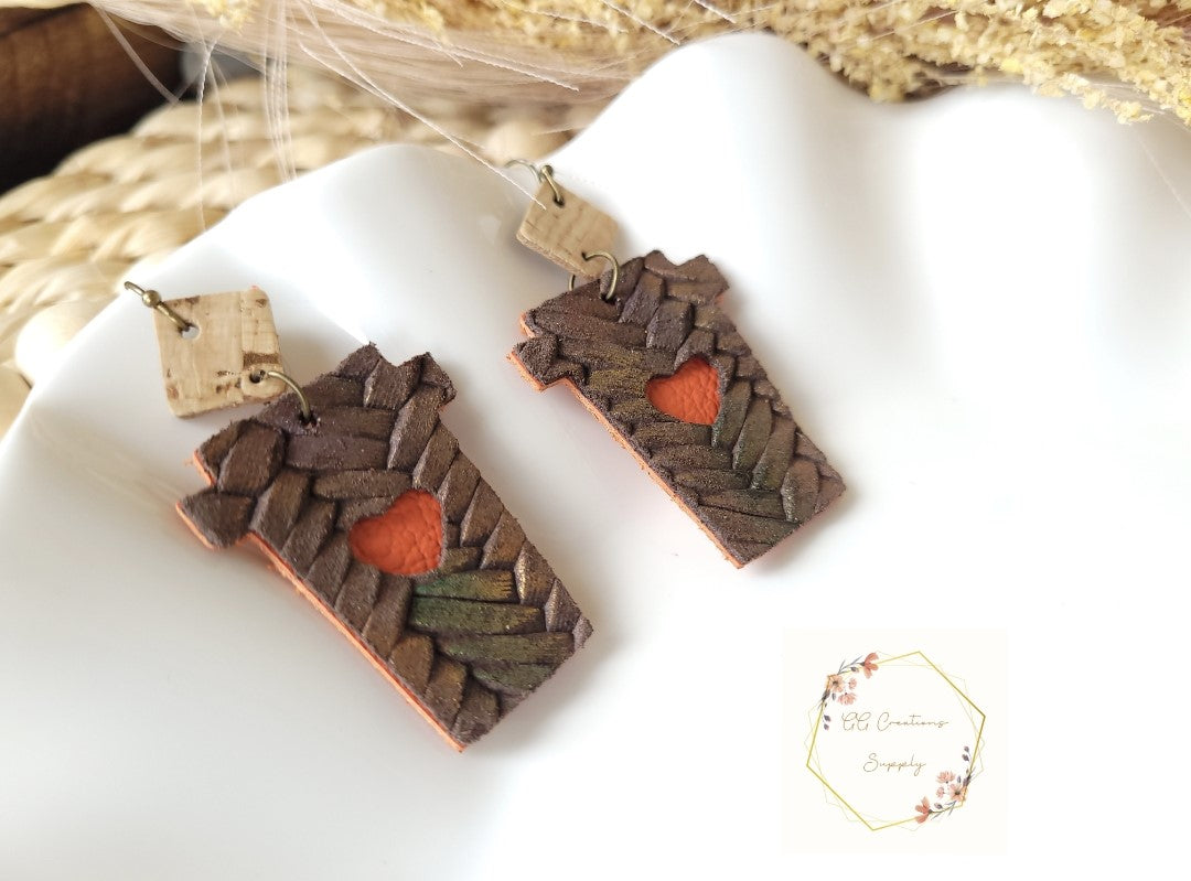 I Heart Coffee - 1.5" Steel Rule Wooden Earring Die