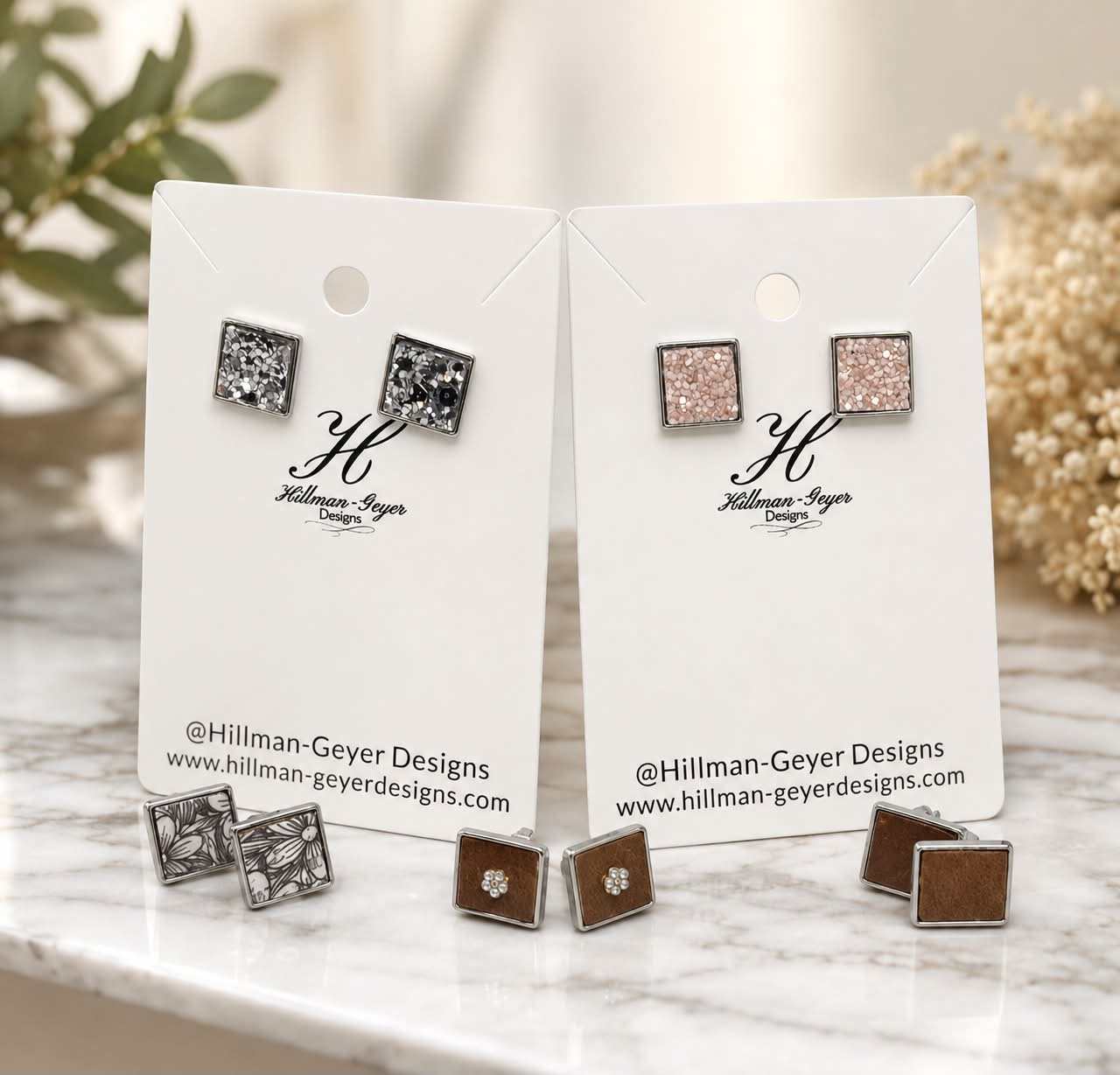 Preorder - Square Studs Bezel Earring Die - 10mm, 12mm - Steel Rule Wooden Die