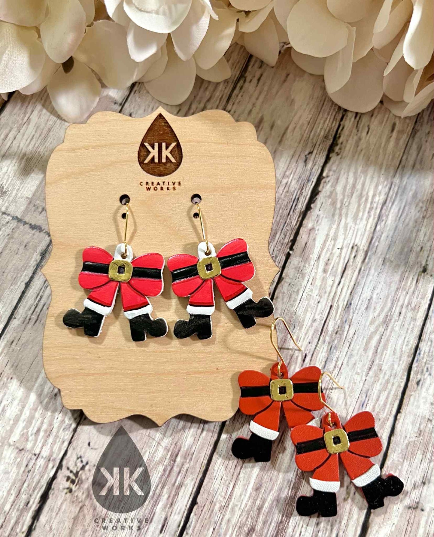 Multi Embossed Christmas Bows - 4 designs with cutouts - Steel Rule Wooden Earring Die