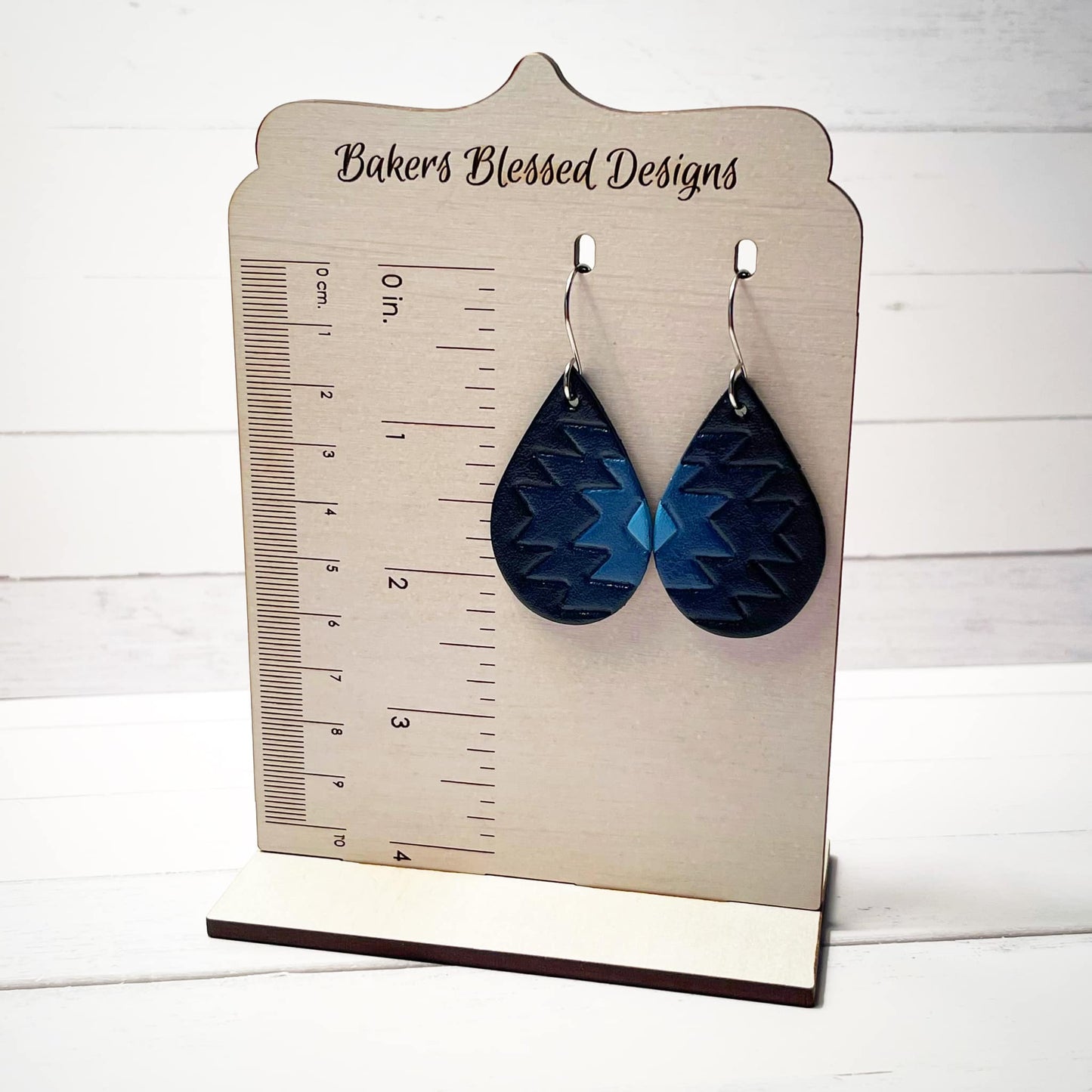 Preorder - Aztec Teardrop- Embossed (mirrored pair) - Steel Rule Wooden Earring Die