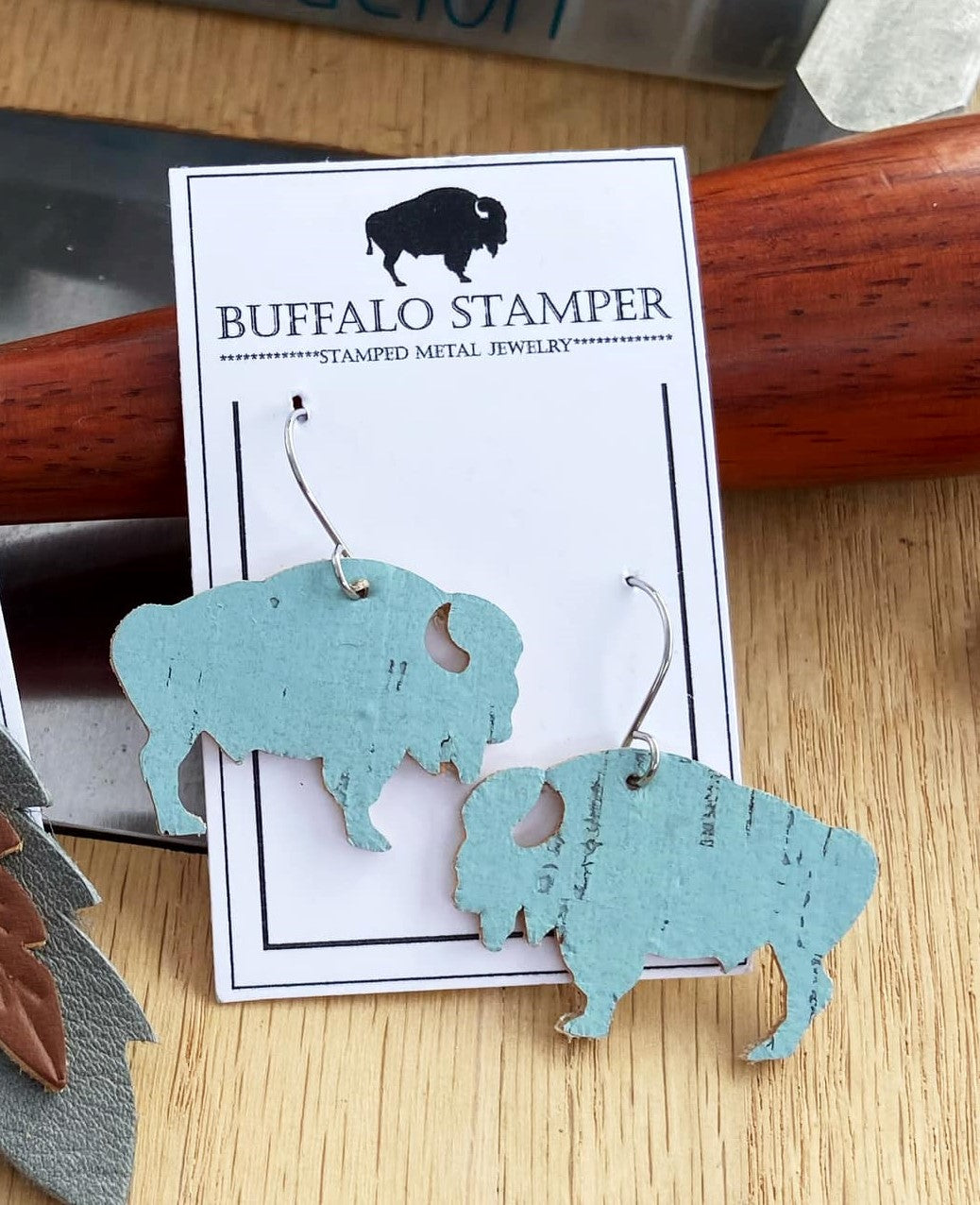 Buffalo, Bison - mirrored pair - Steel Rule Earring Die