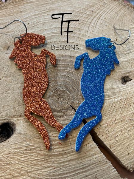 Stallion Horse - 3.5" (mirrored pair) - Steel Rule Wooden Earring Die