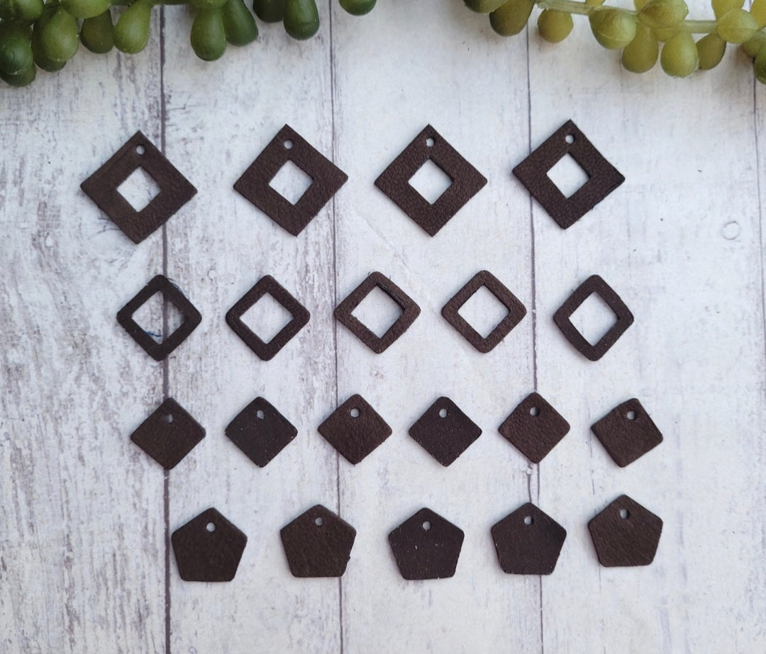 Preorder - Connectors and Dangle Charms (style 3)- Open Diamonds, diamond, pentagon - Steel Rule Die