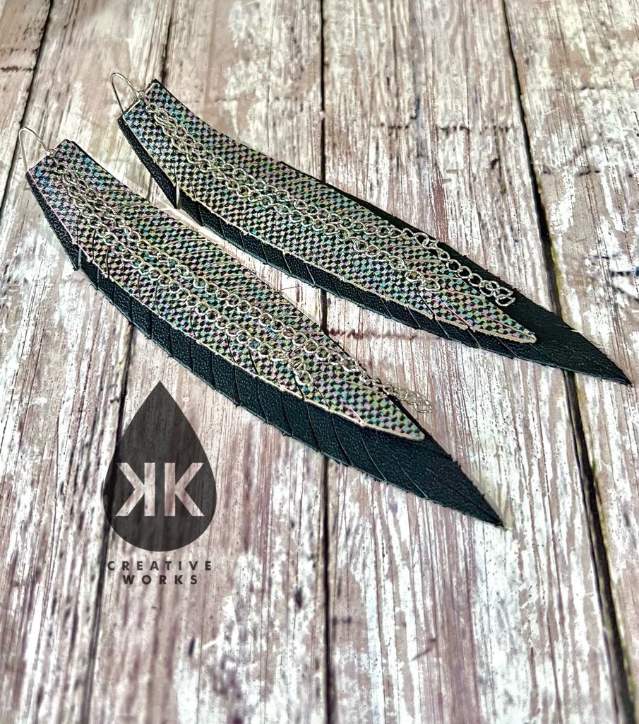 Preorder - KK's Fantasia's Fantasy Fringe Feathers - Steel Rule Wooden Earring Die