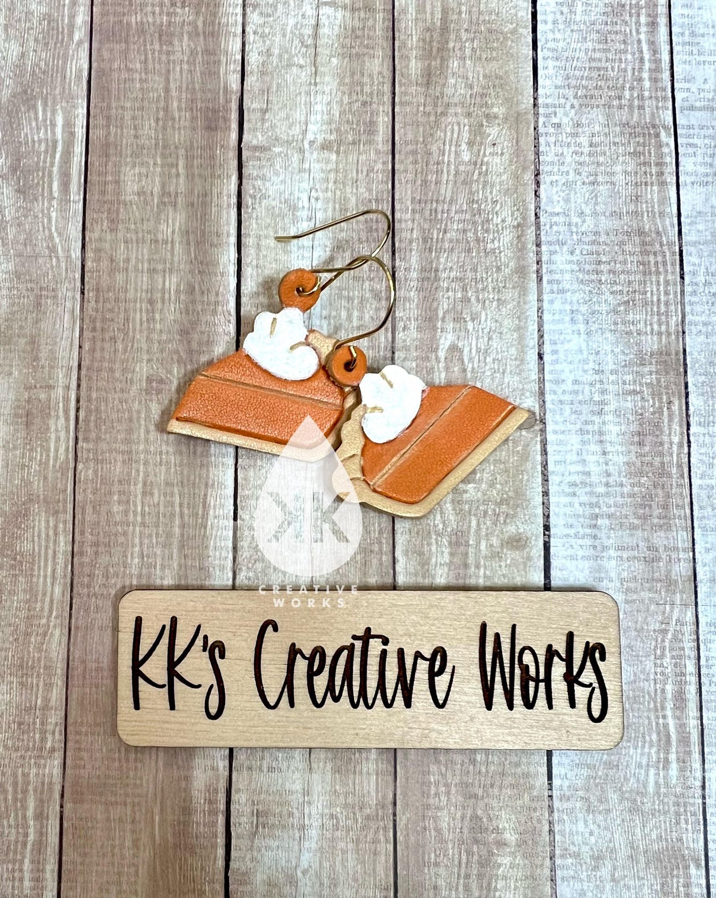 Pumpkin Pie - 1.5" Mirrored Embossed pair - Steele Rule Wooden Earring Die