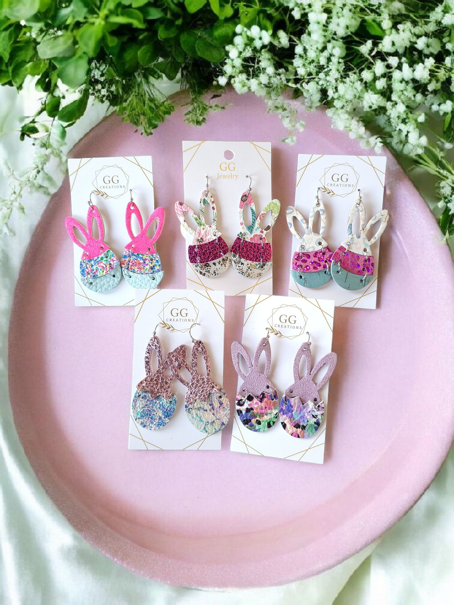 2" Easter Bunny Eggs (2 designs and in pairs) - Steel Rule Wooden Earring Die