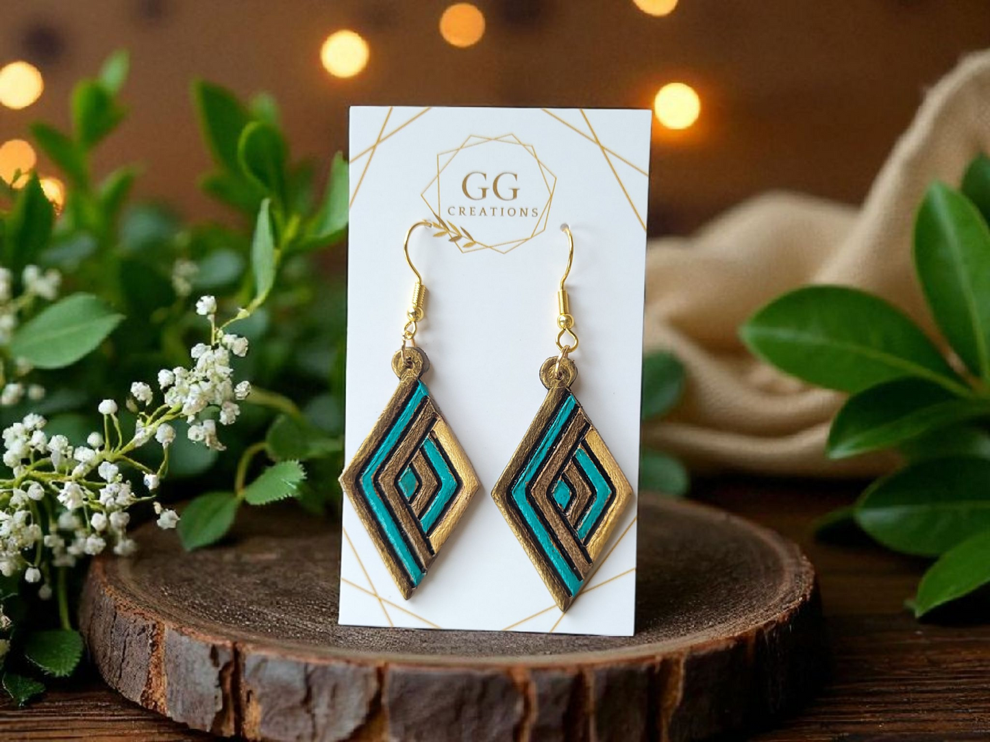 Preorder -Diamond Nexus - 1.75" Embossed Mirrored pair - Steel Rule Wooden Earring Die