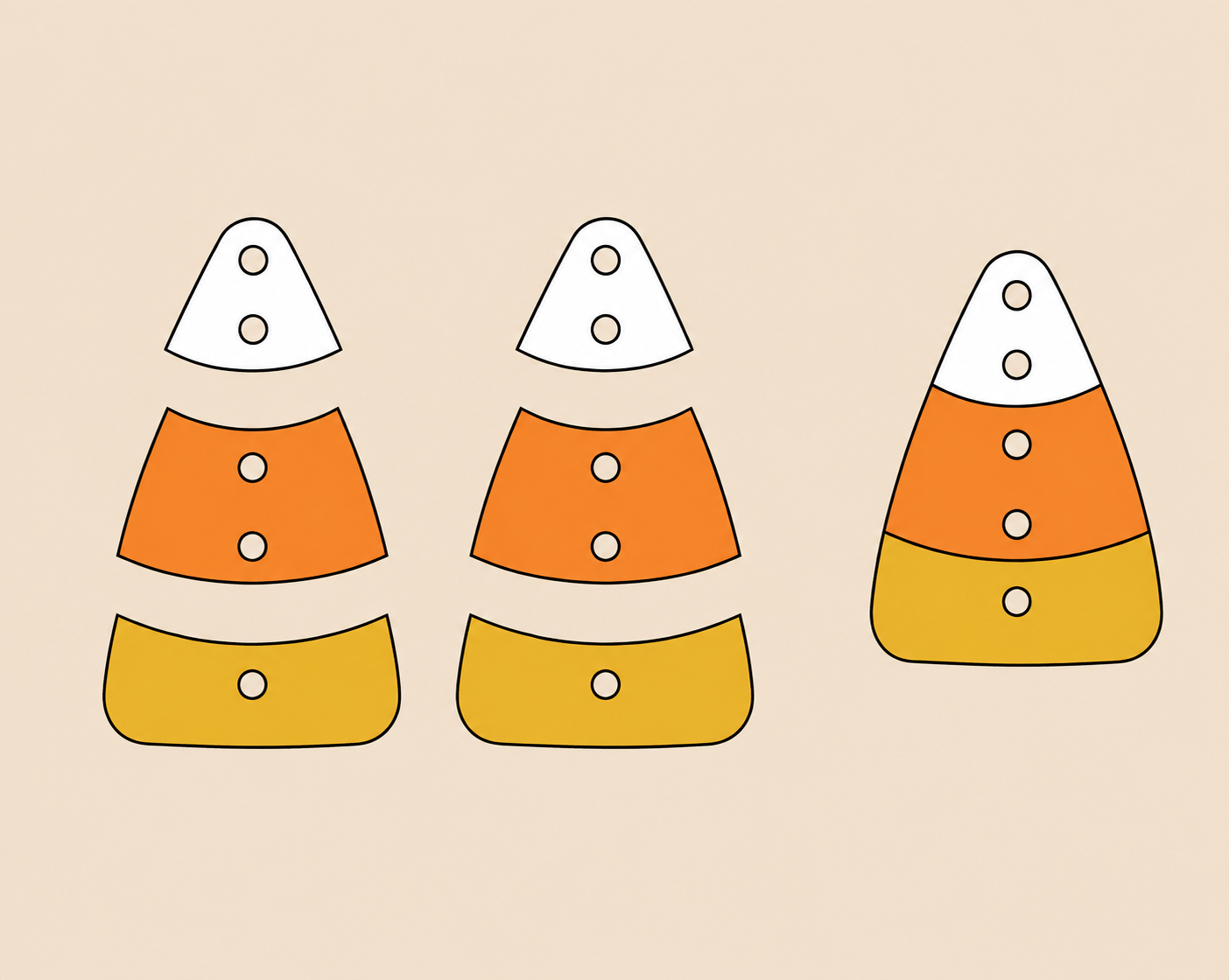 Preorder - Candy Corn - 1.25" Pair - Steel Rule Earring Die