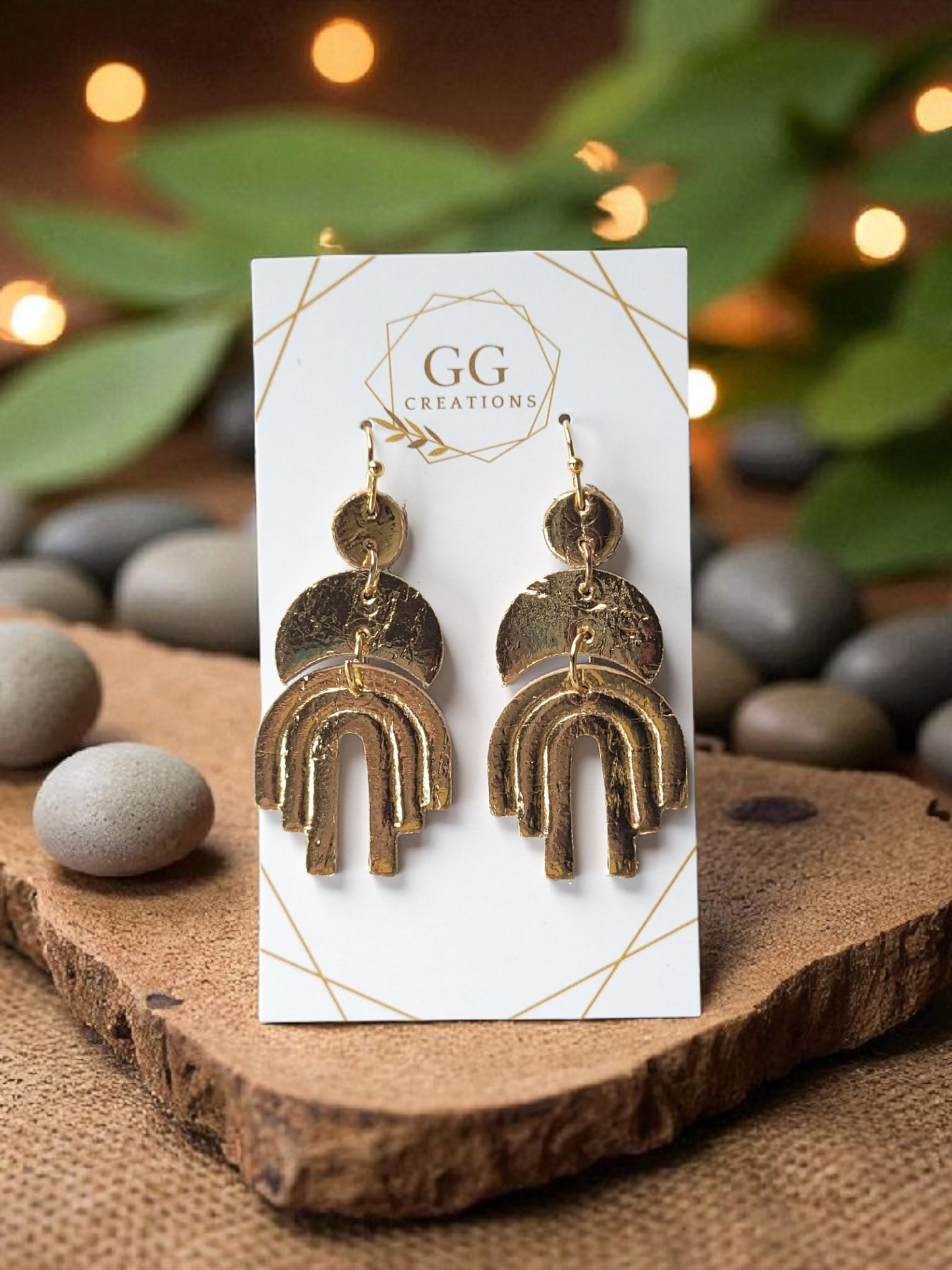 Preorder -Cascading Geometric Rainbow Drop - 1.75" Embossed Mirrored pair - Steel Rule Wooden Earring Die